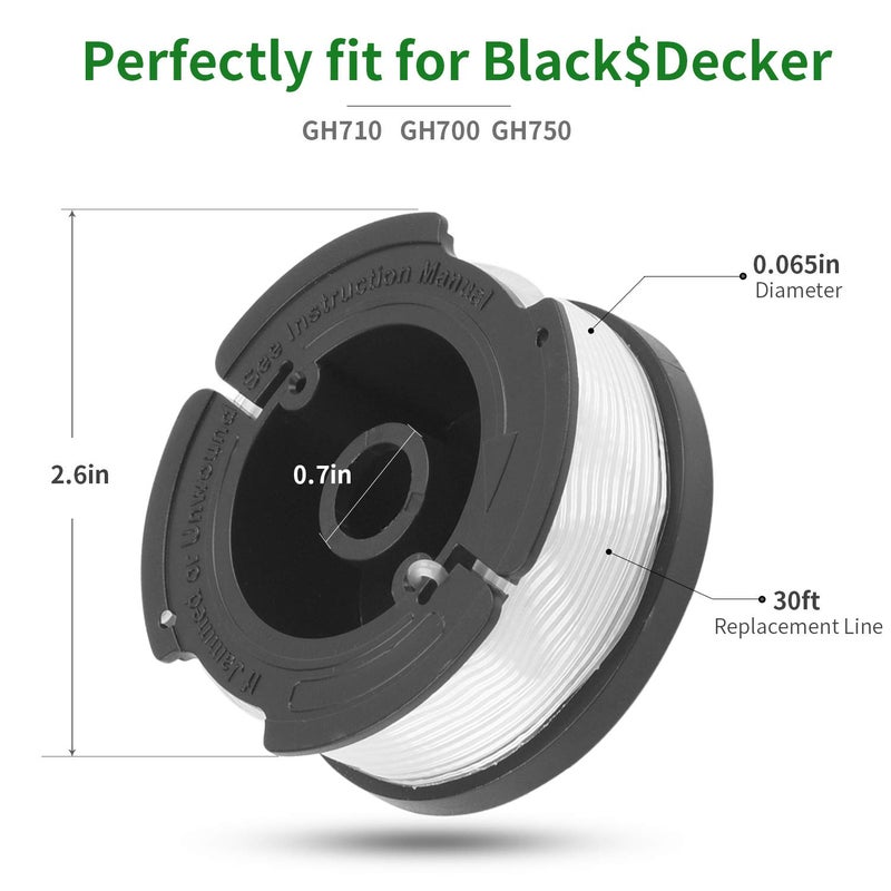 YDSL 4-Pack String Trimmer Replacement Spool for BLACK and DECKER AF-100 Autofeed Weed Eater Spool 30 Feet/0.065 Inches - Image 3